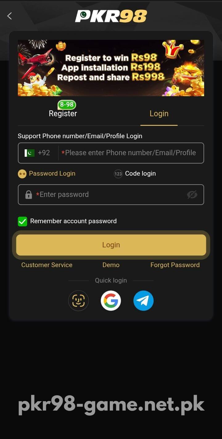 PKR98 Game Login