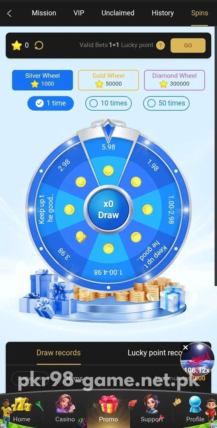 PKR98 Game Spins